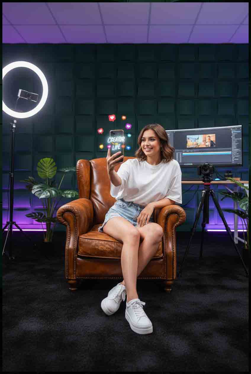 Content Creator Shooting im Studio für Instagram & TikTok